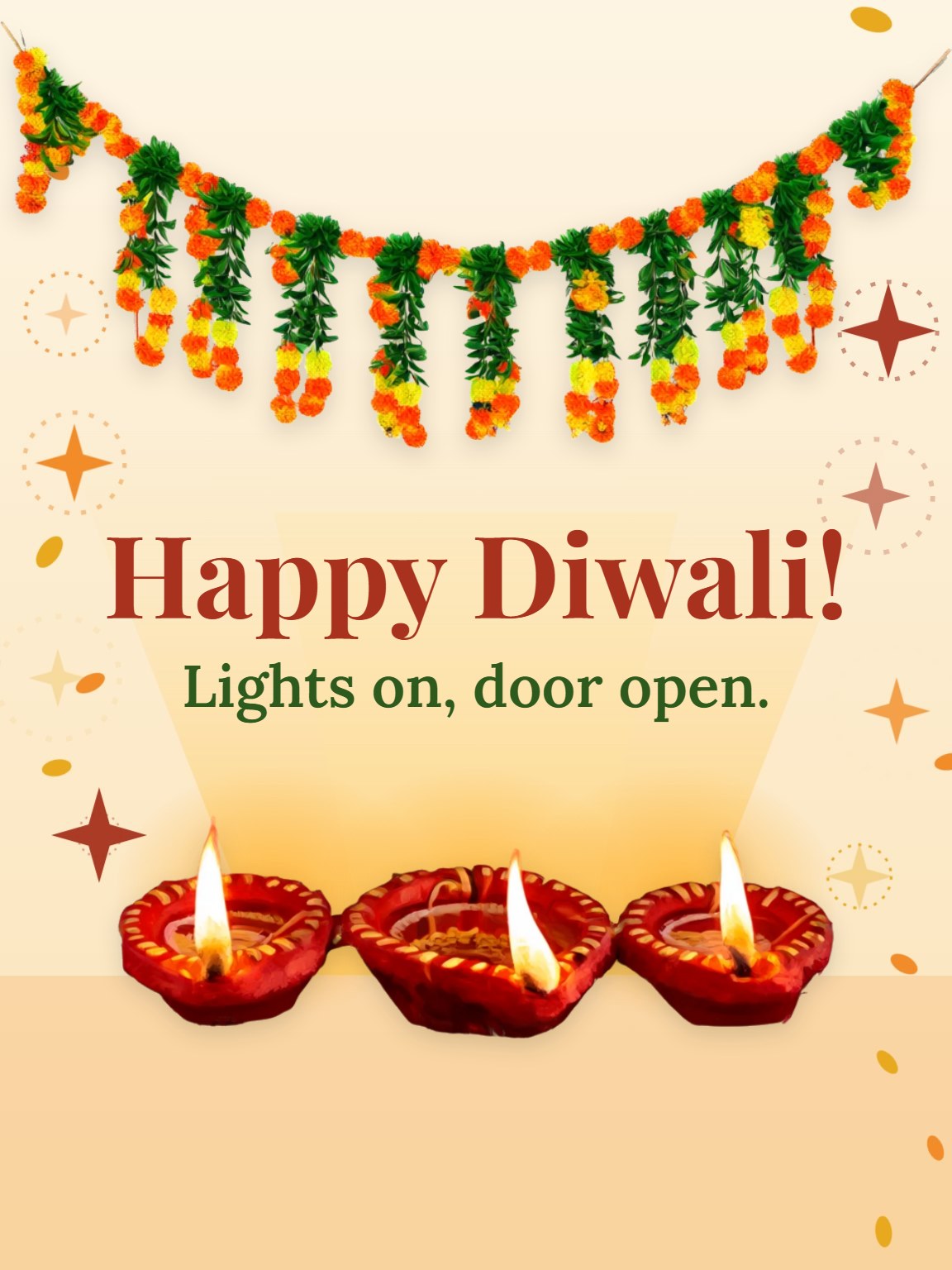 Marigold Garland Toran Diwali Card
