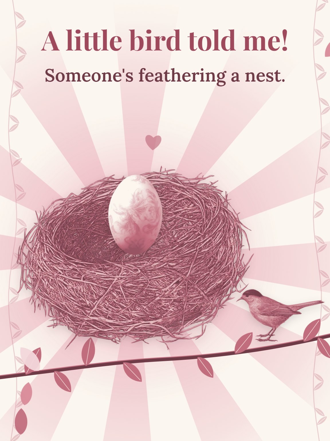 A Little Bird Is Coming Pregnancy Congratulations Card