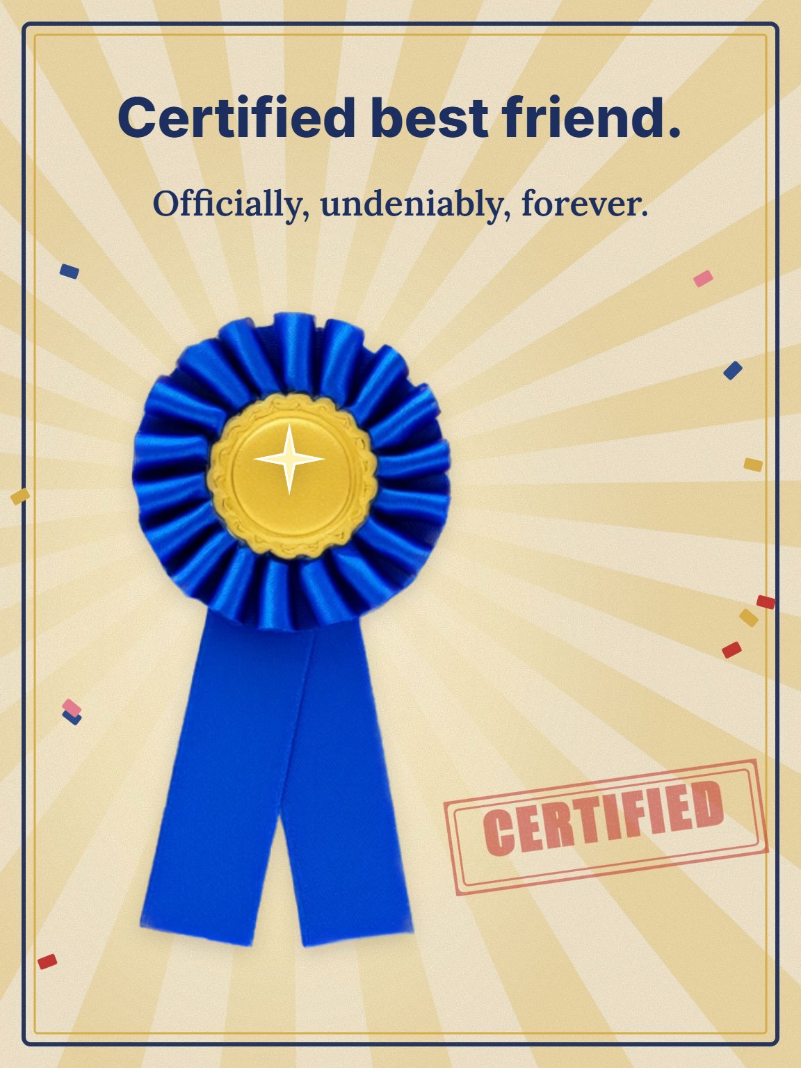 Certified Best Friend Galentine's Day Card