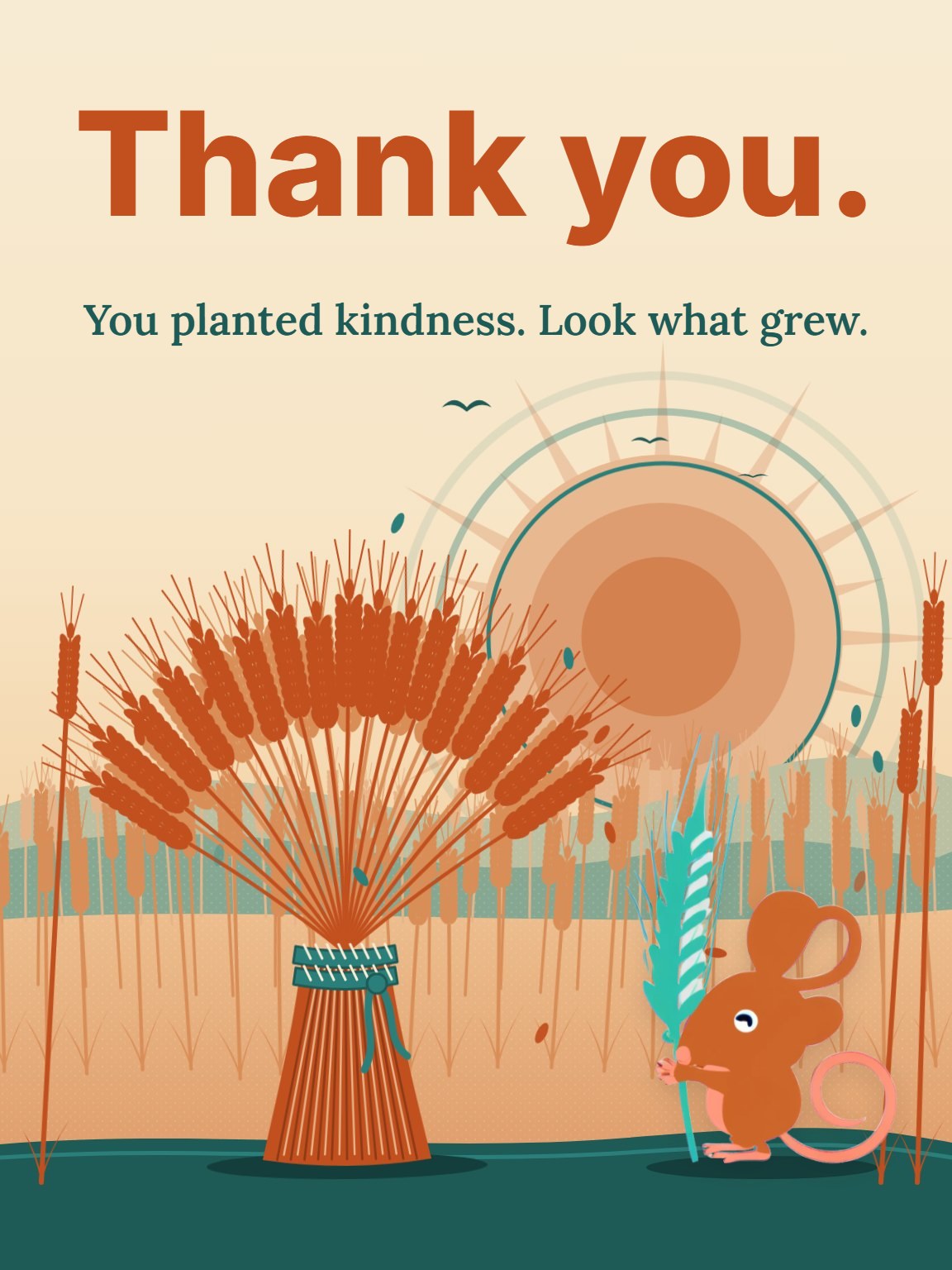 Wheat Sheaf Gratitude Thank You Card