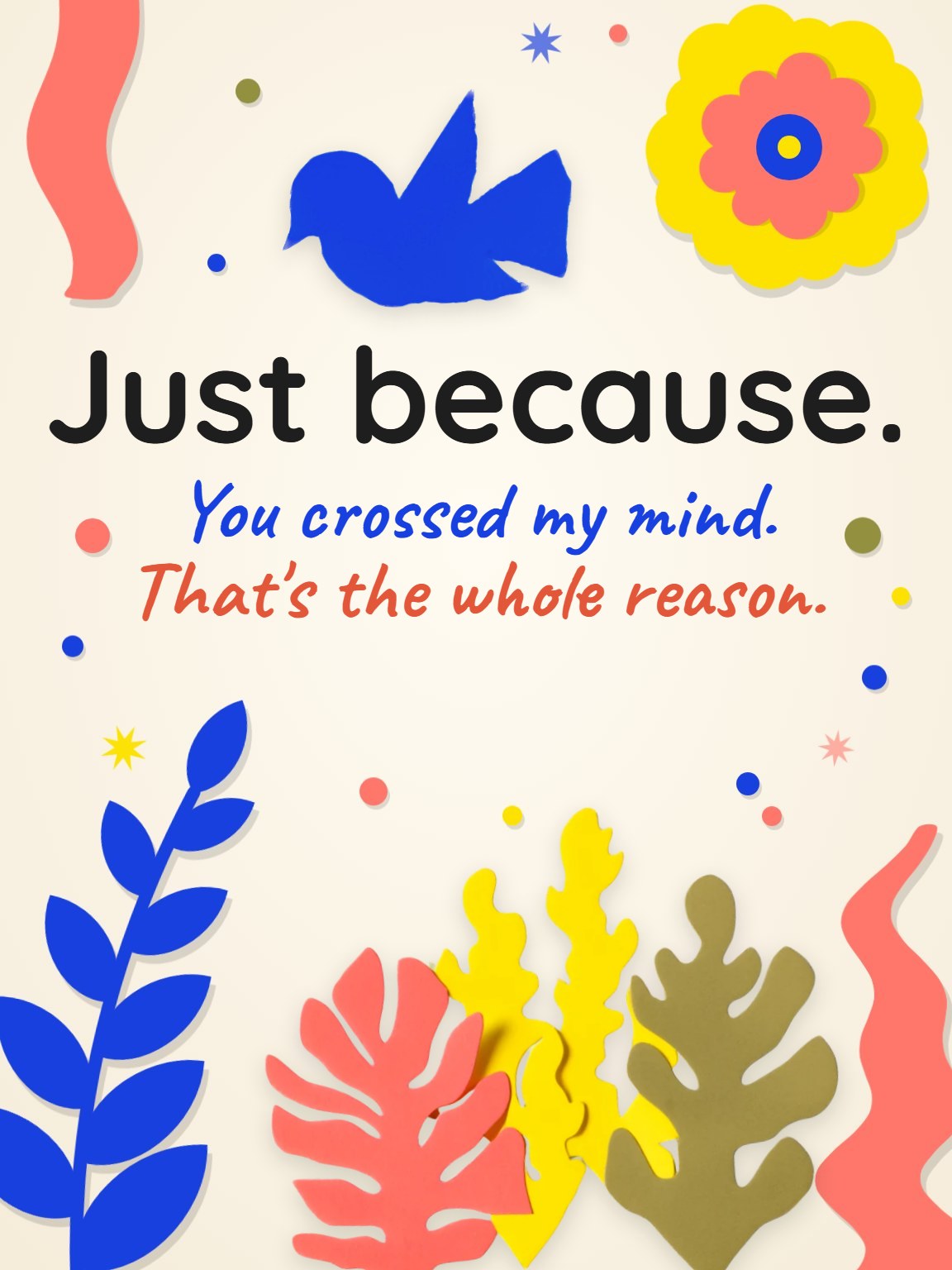 Cut-Paper Hello Just Because Card