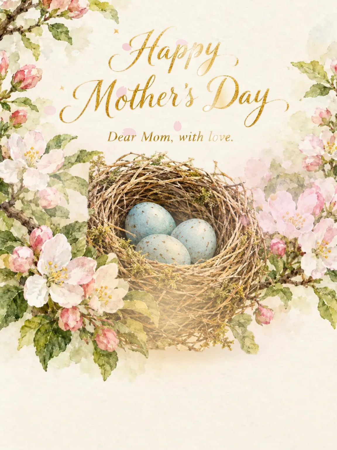 Nest and Blossoms Mother's Day Card