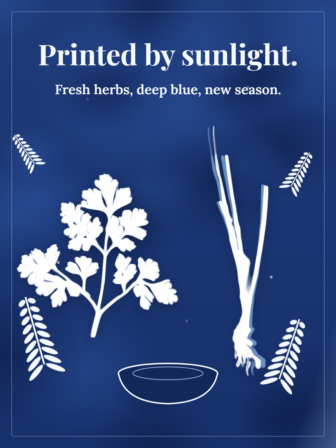 Spring Herbs Cyanotype Passover Card