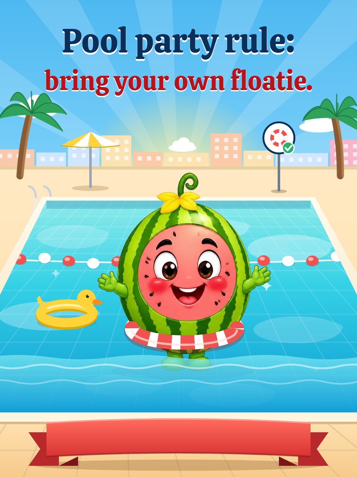 Melon Fruit Bowl Pool Funny Birthday Card