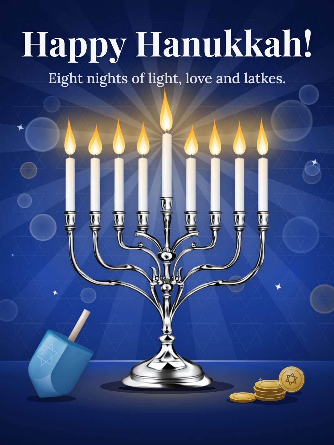 Eight Nights of Light Hanukkah Card