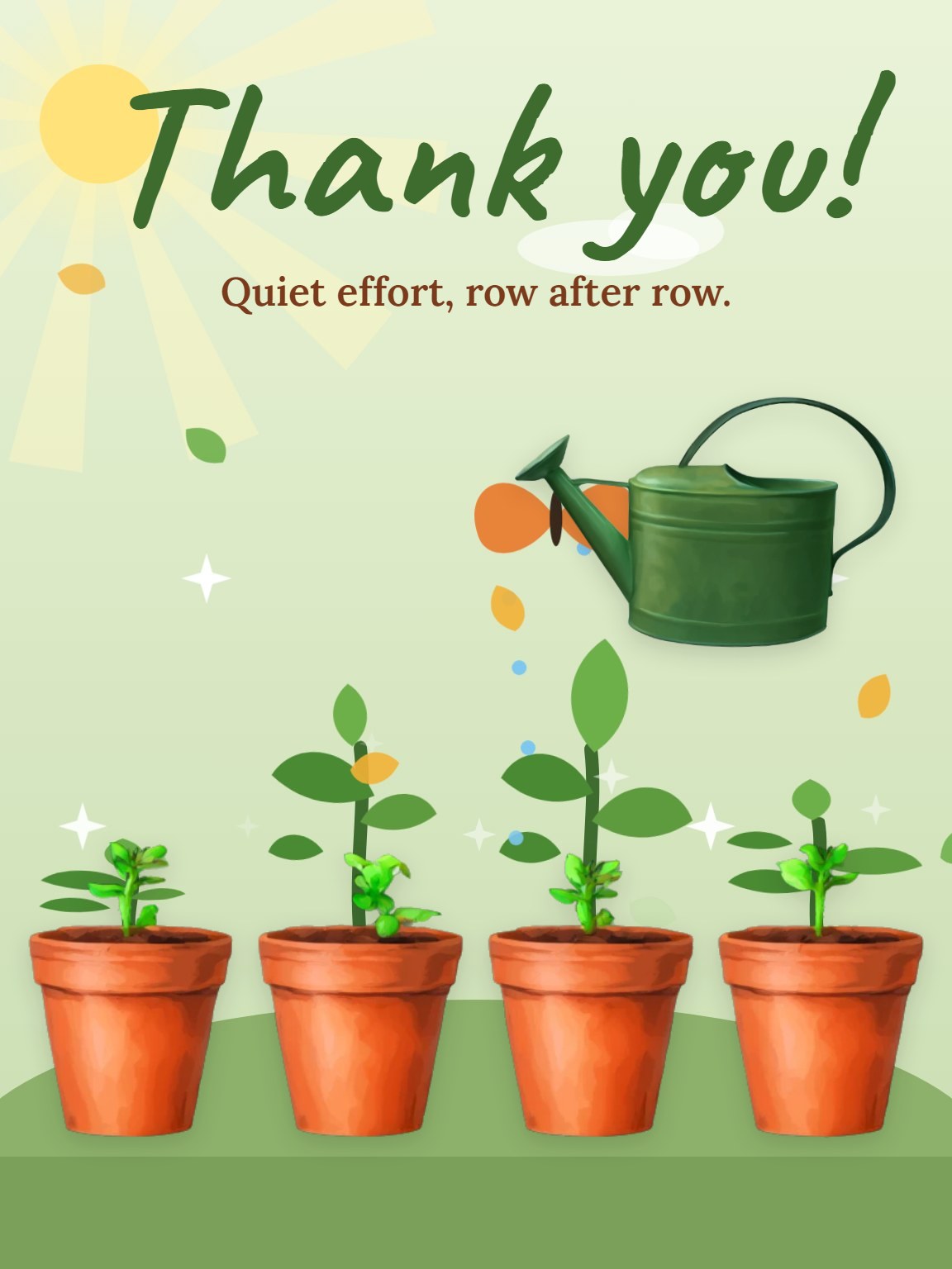 Seedlings in a Row Volunteer Thank You Card