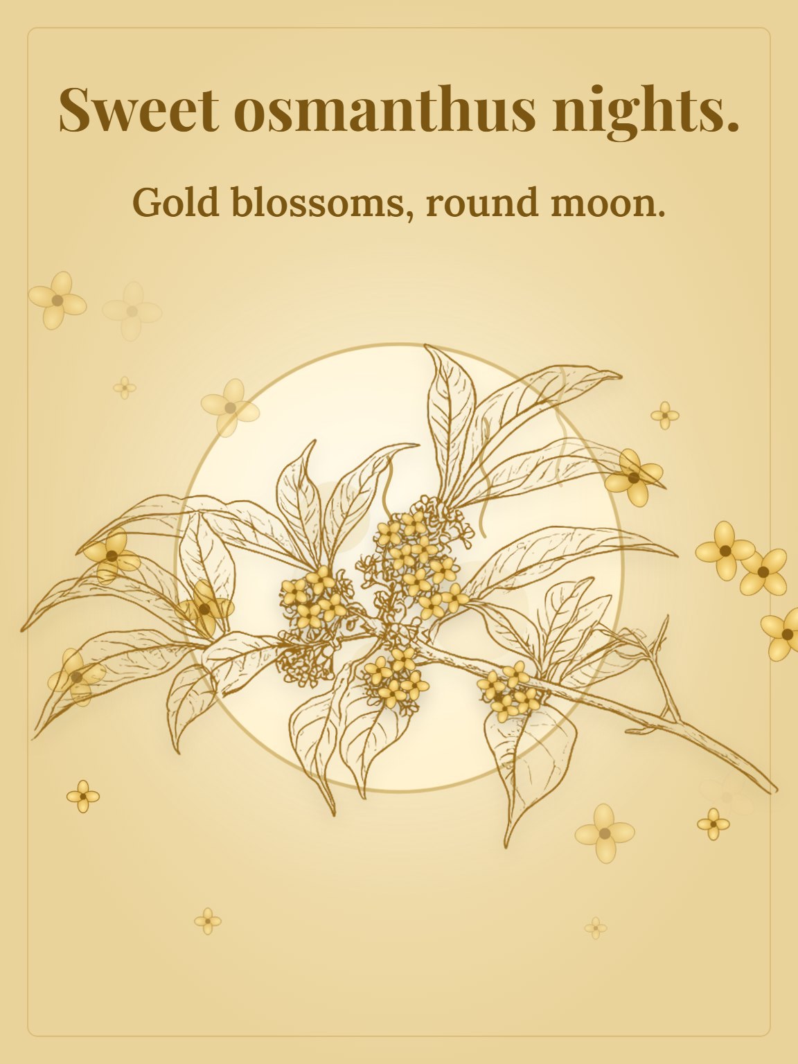 Osmanthus Gold Branch Mid-Autumn Festival Card
