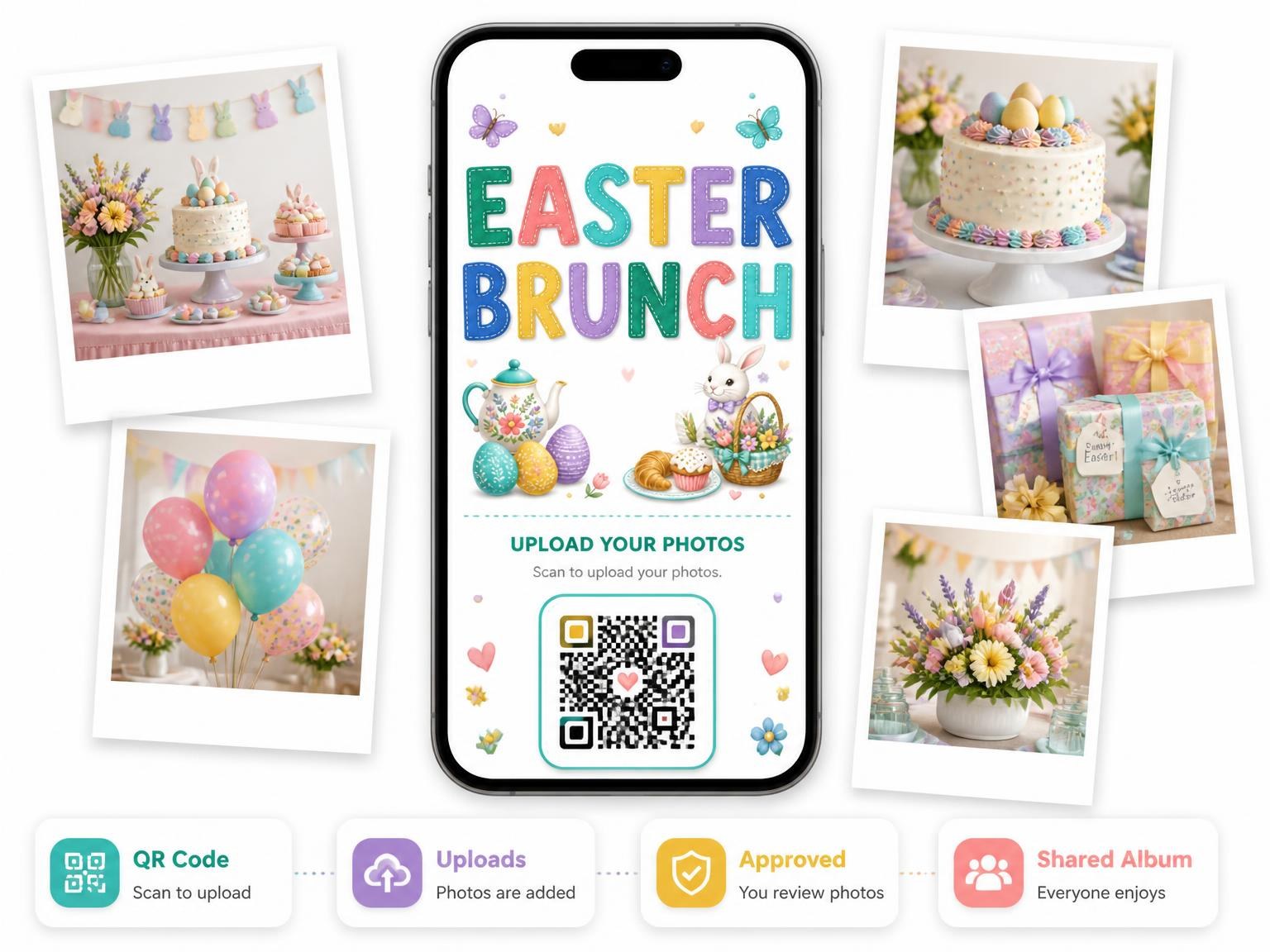 The shared photo gallery that comes with the Floral Teapot Easter Brunch Invitation invitation