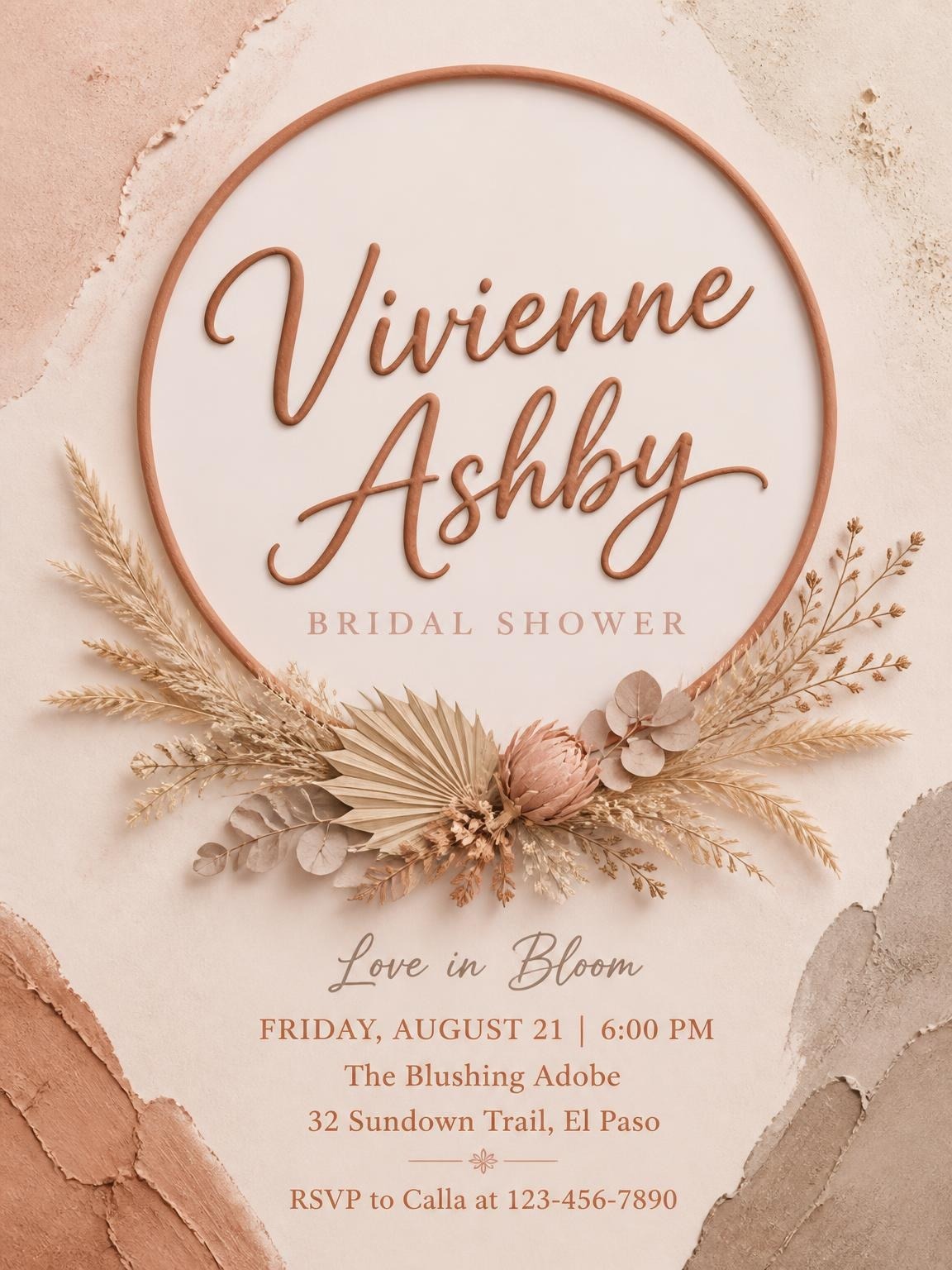 Terracotta Plaster Dried Botanical Bridal Shower
