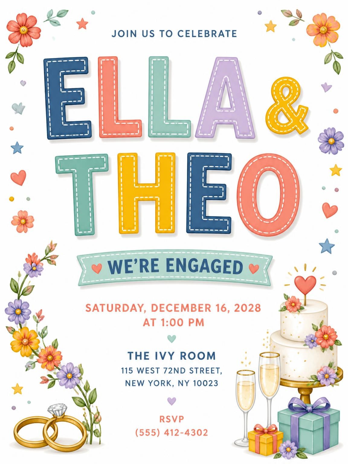 Gift Boxes Engagement Party Invitation