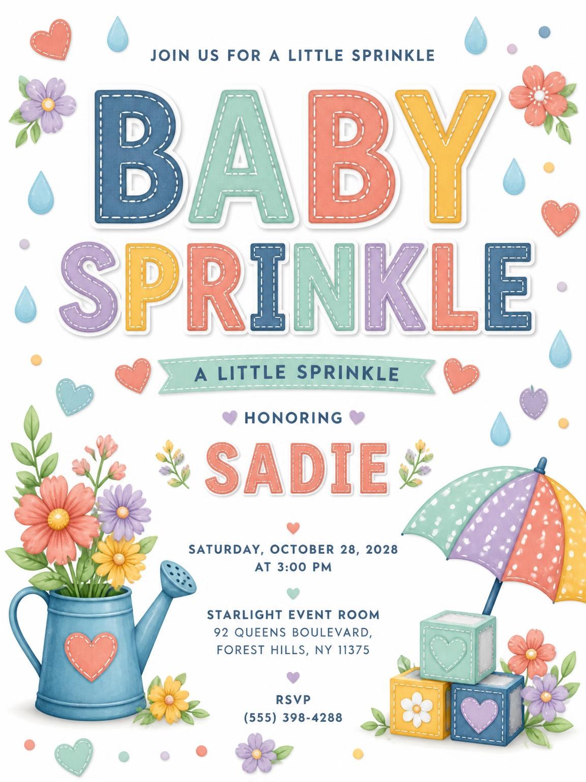 Floral Bouquet Baby Sprinkle Invitation