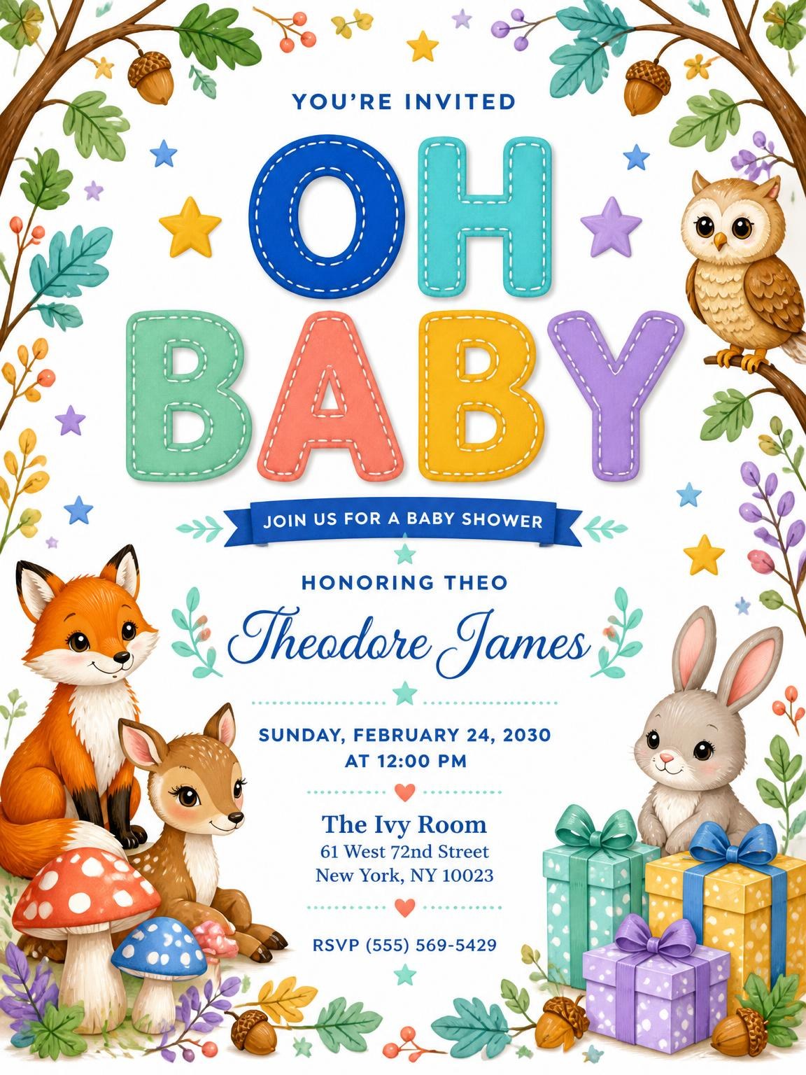 Arch Branches Baby Shower Invitation