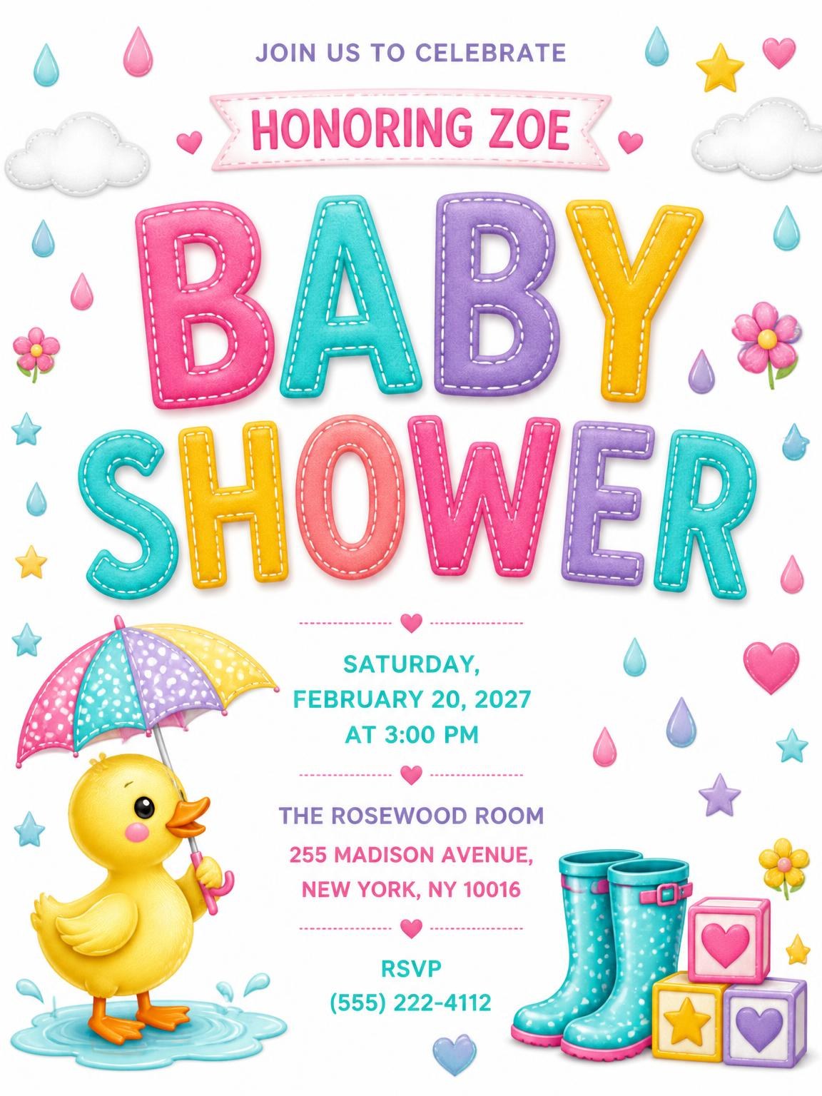 Duckling Baby Shower Invitation