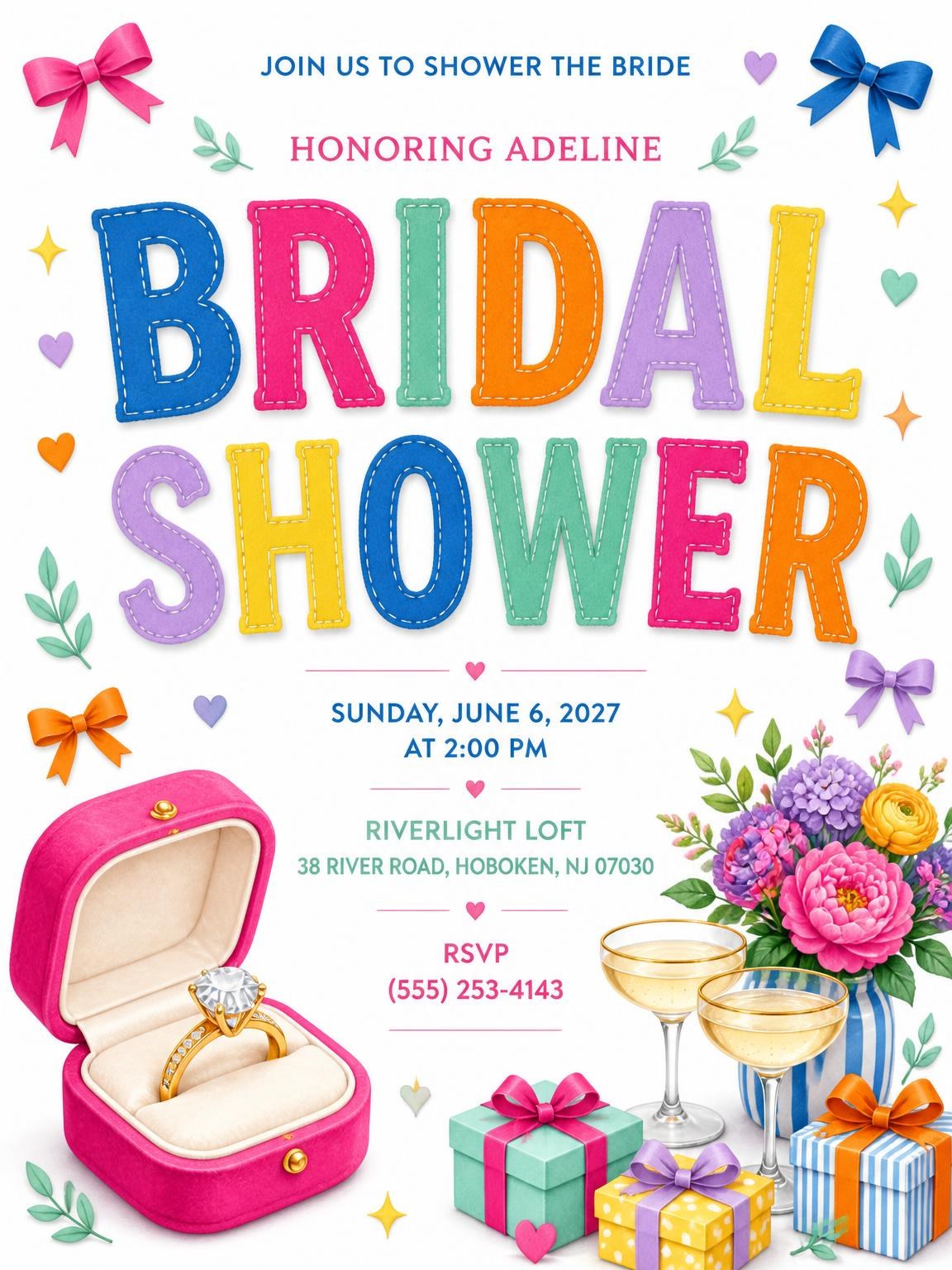 Pink Velvet Bridal Shower Invitation