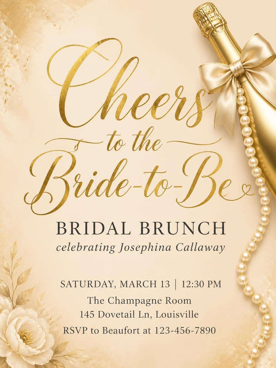 Gold Foil Champagne Bridal Brunch
