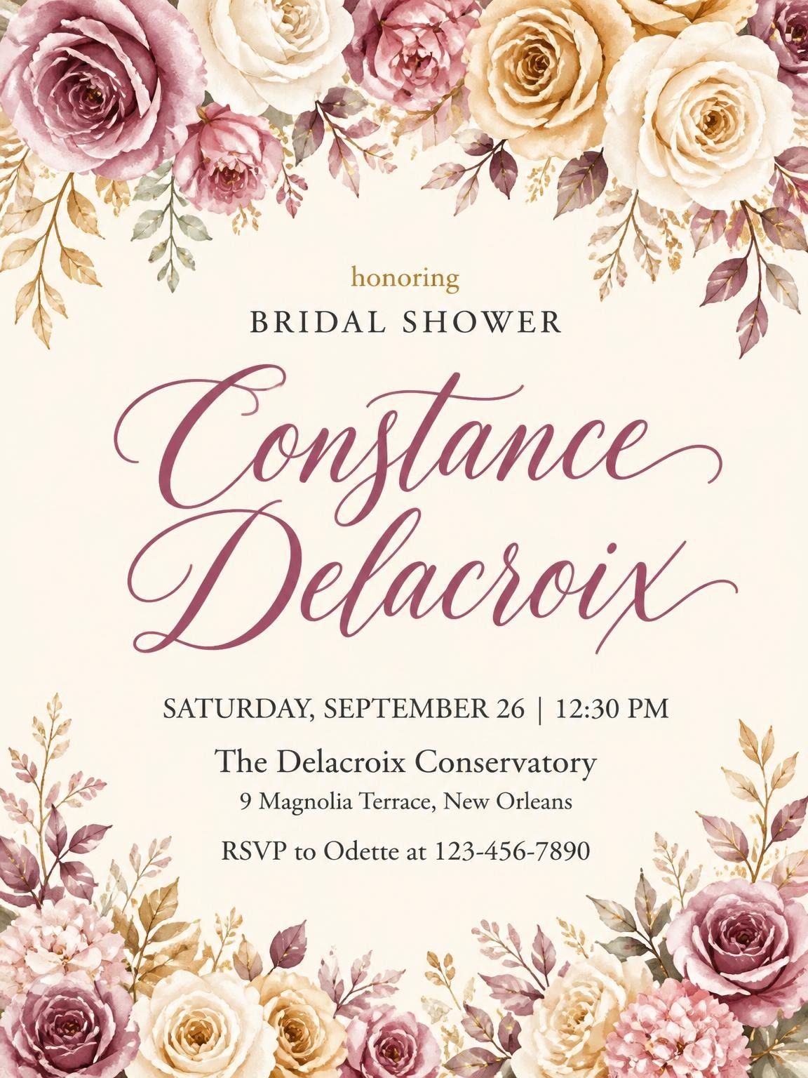 Dusty Rose Floral Bridal Shower