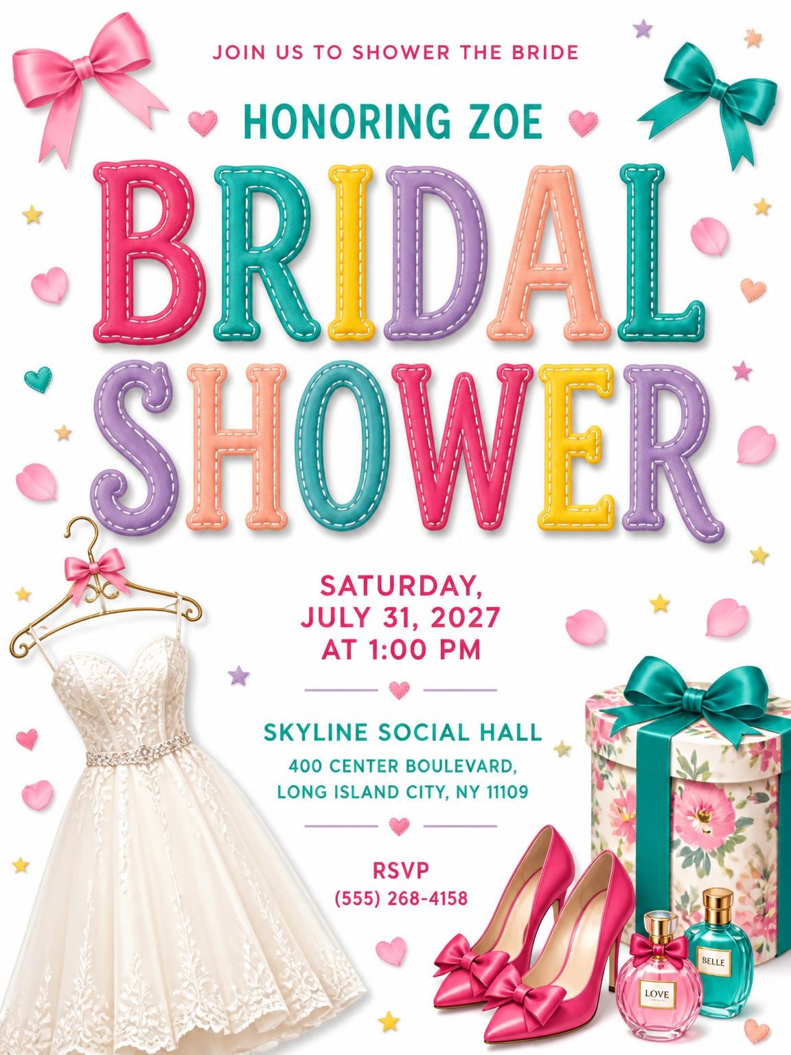 Pink Bridal Shower Invitation