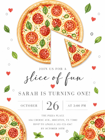 Slice of Fun Pizza 1st Birthday