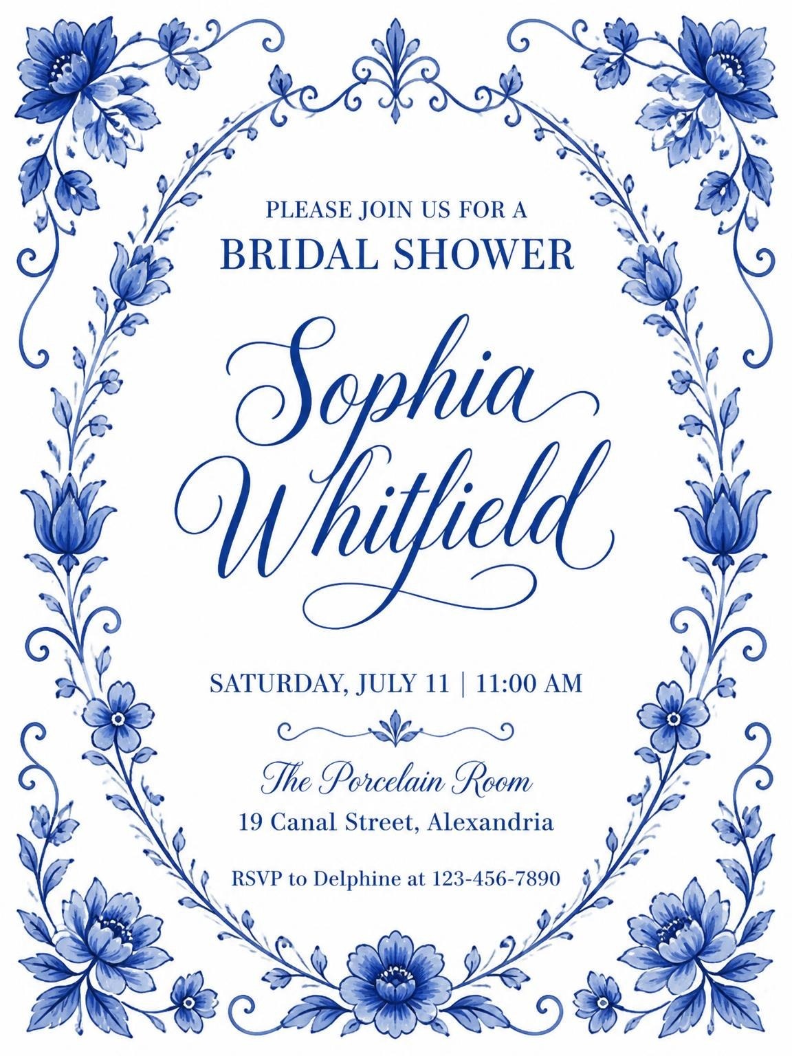 Delft Blue Porcelain Bridal Shower