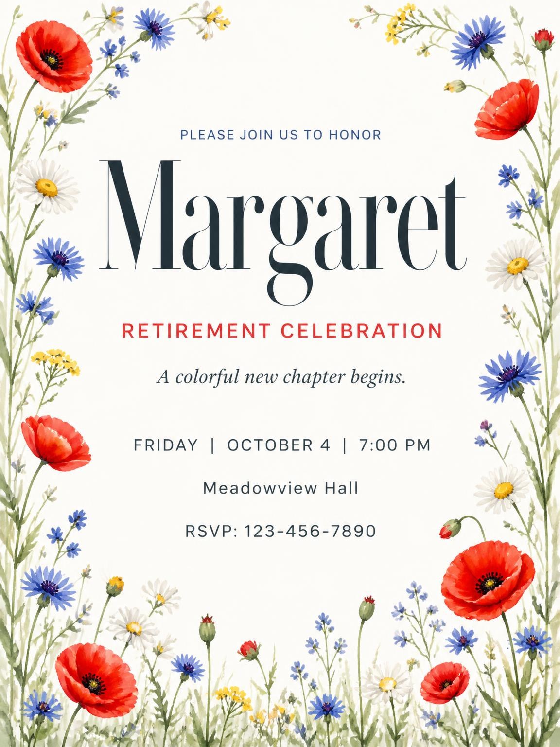 Meadow Retirement Celebration Invitation