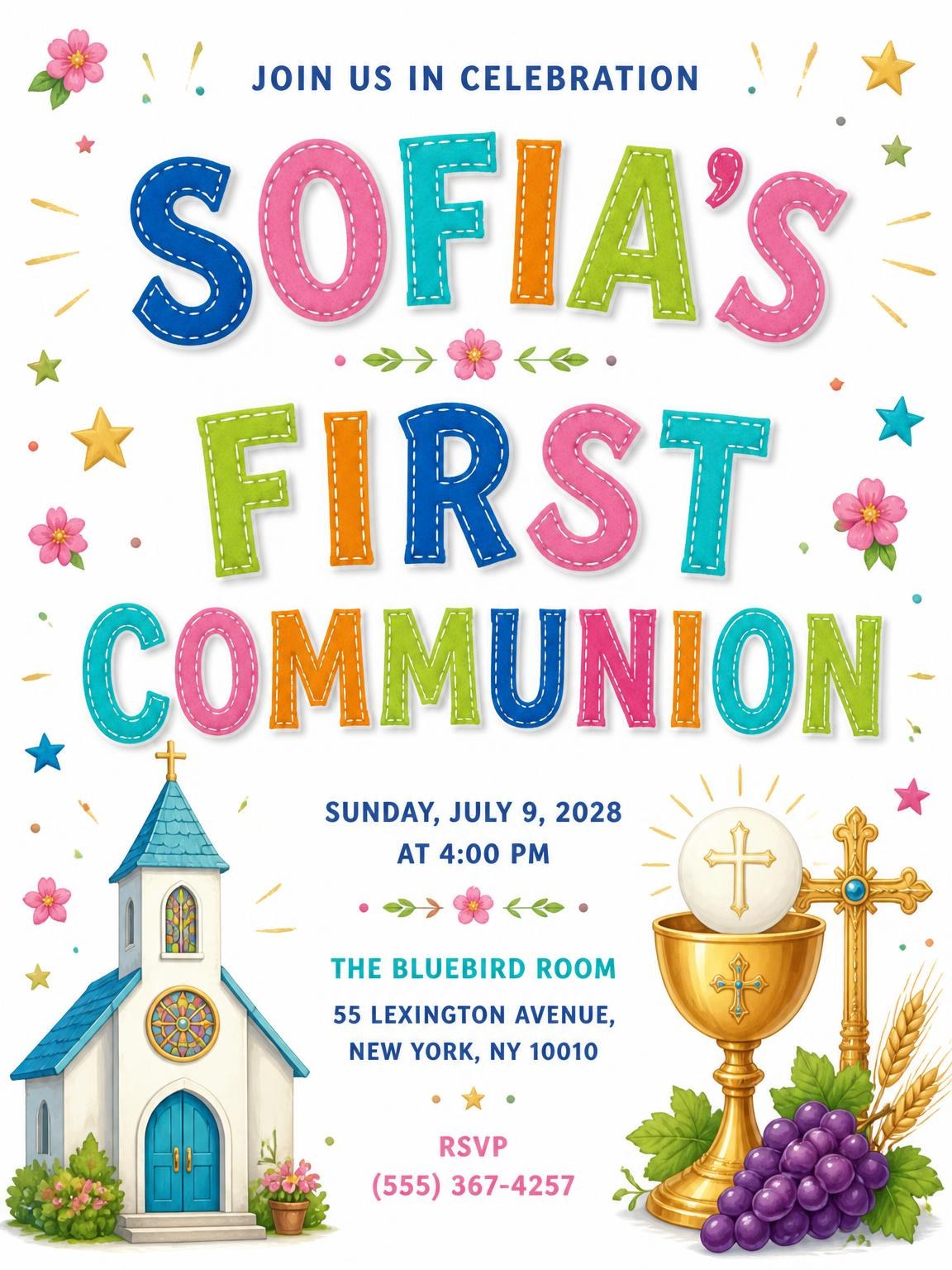 Church First Communion Invitation