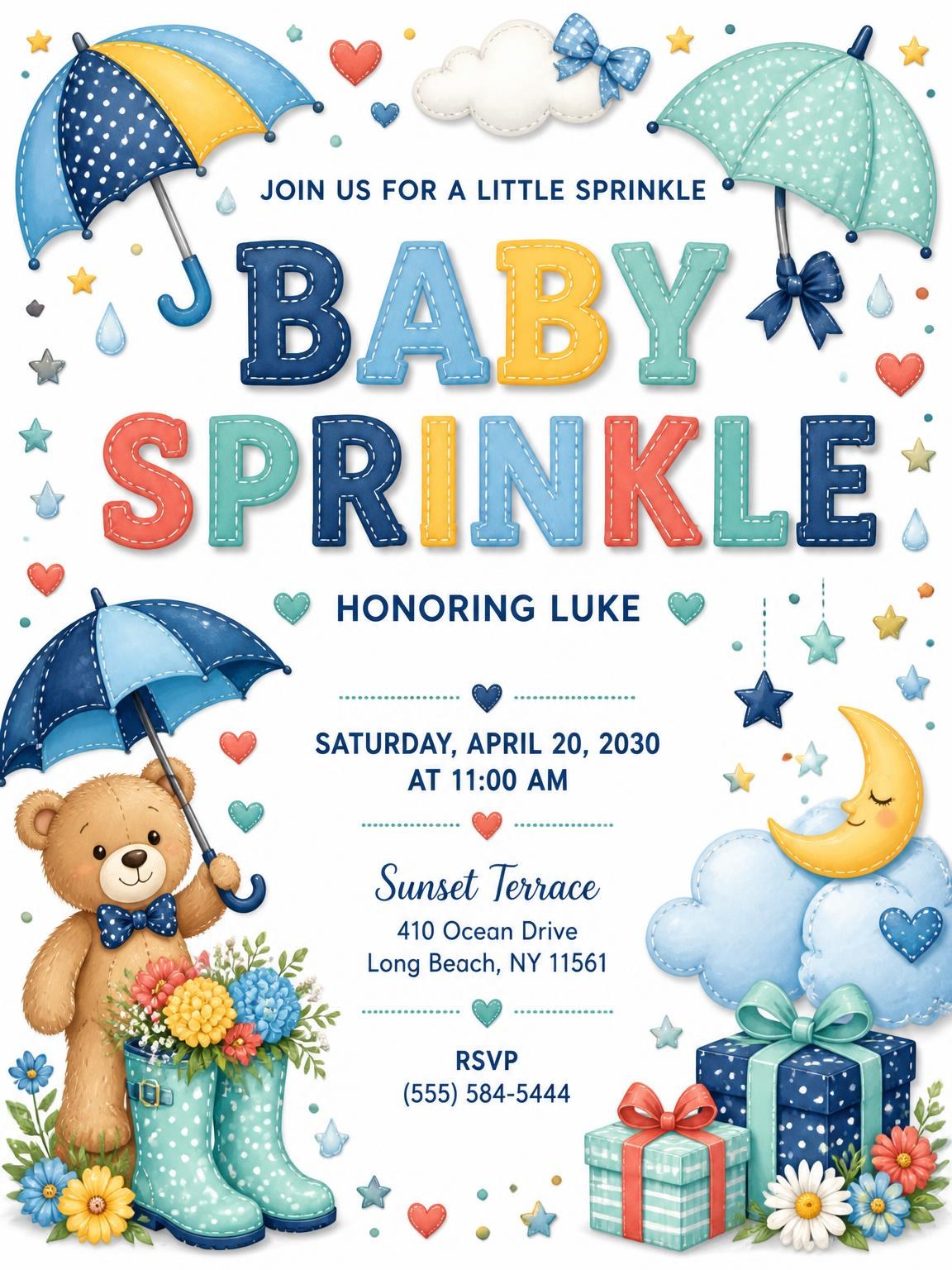 Gift Boxes Baby Sprinkle Invitation