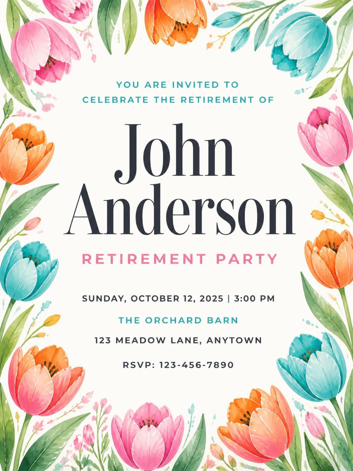 Tulip Retirement Party Invitation