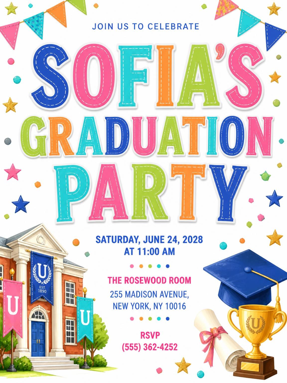 University Campus Graduation Invitation