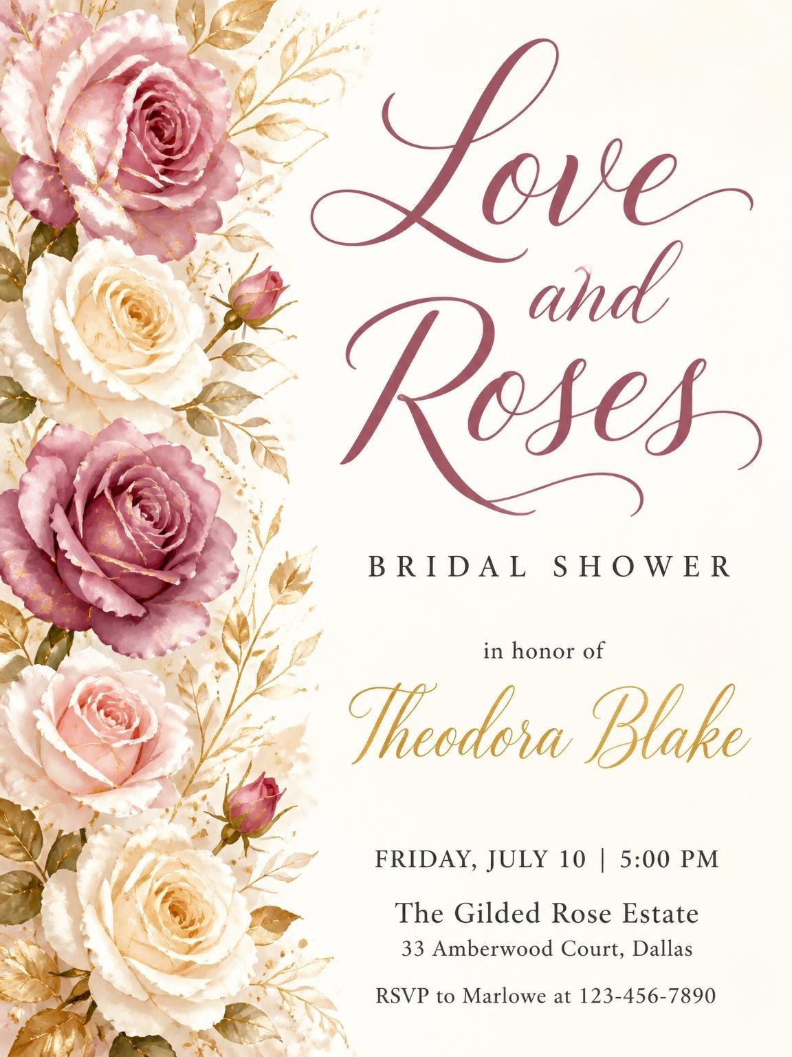 Dusty Rose Floral Bridal Shower