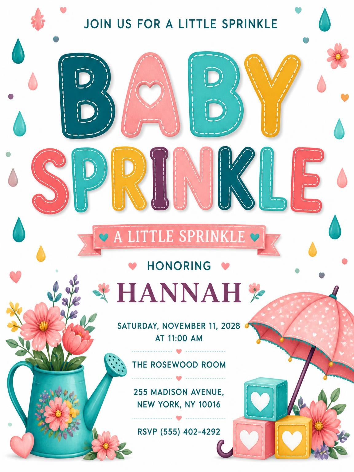 Alphabet Blocks Baby Sprinkle Invitation