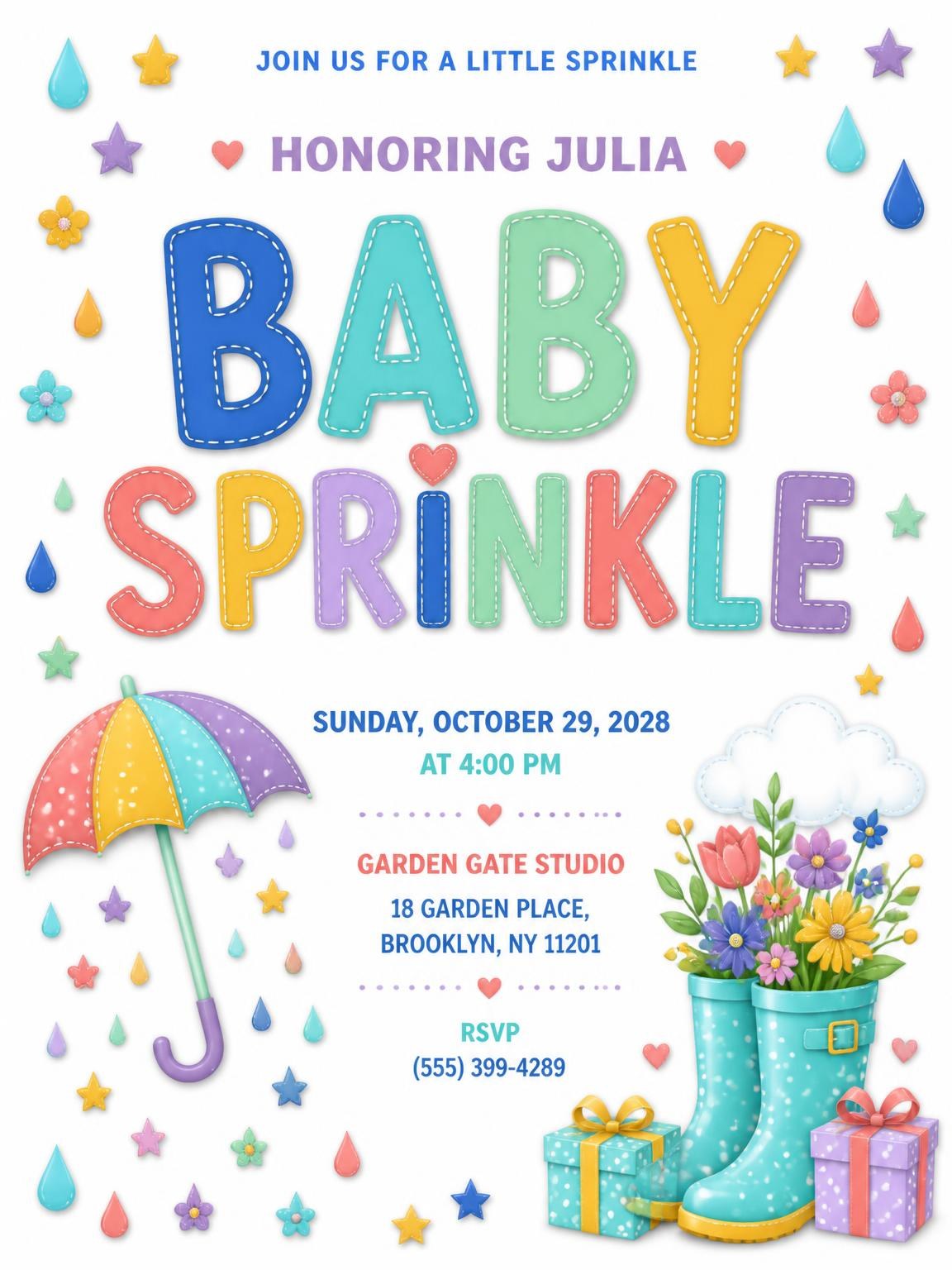Polka Dot Baby Sprinkle Invitation