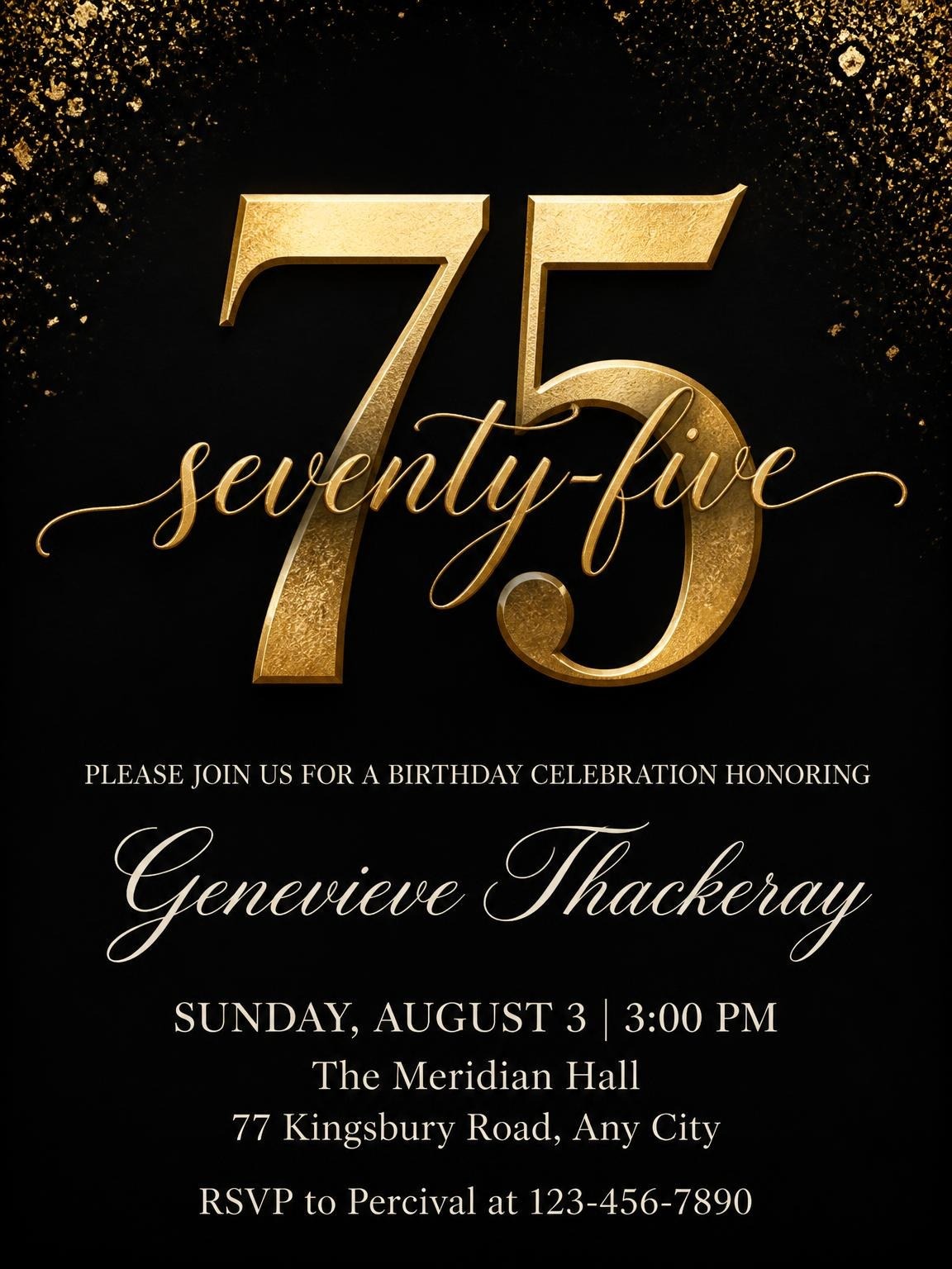 Gold Foil 75th Milestone Birthday