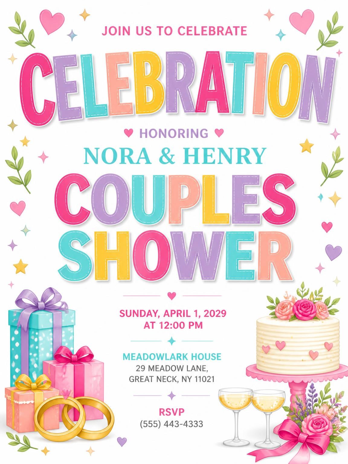 Gift Boxes And Rings Couples Shower Invitation