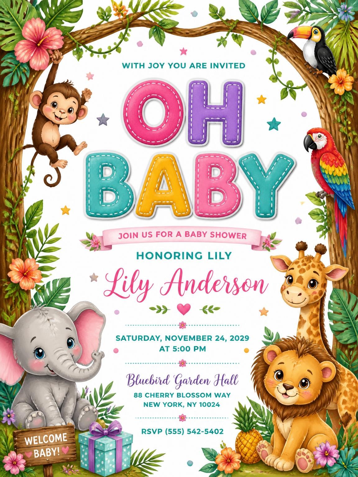 Elephant Baby Shower Invitation