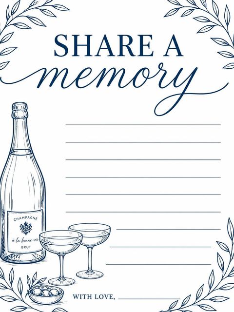 Memory card in the Navy Ink Champagne Coastal 33rd Birthday design