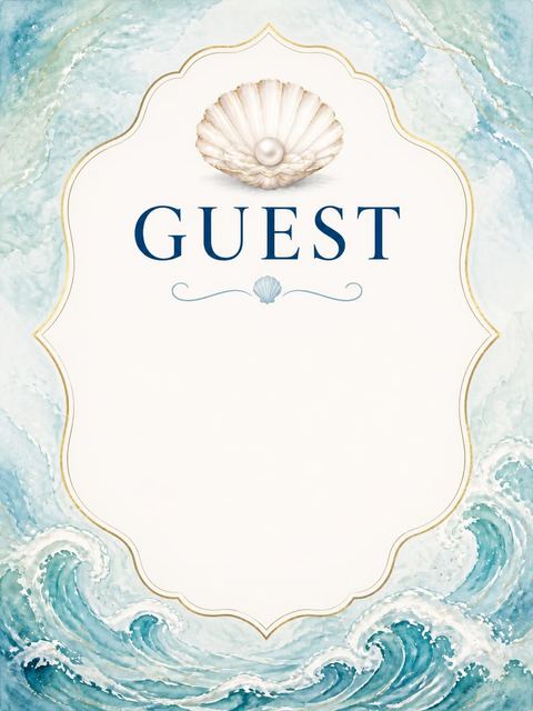 Place card in the Teal Watercolor Pearl Baby Shower design