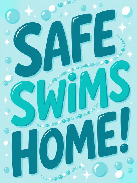 Goodbye card in the Dive into Mermaid 5th Birthday design