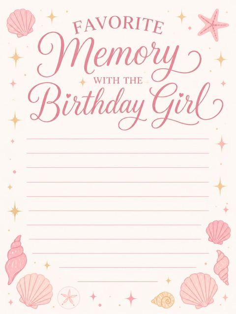 Memory card in the Dive into Mermaid 5th Birthday design