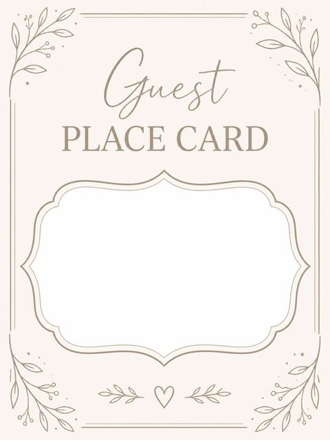 Place card in the Minimalist Taupe and Cream Birthday design