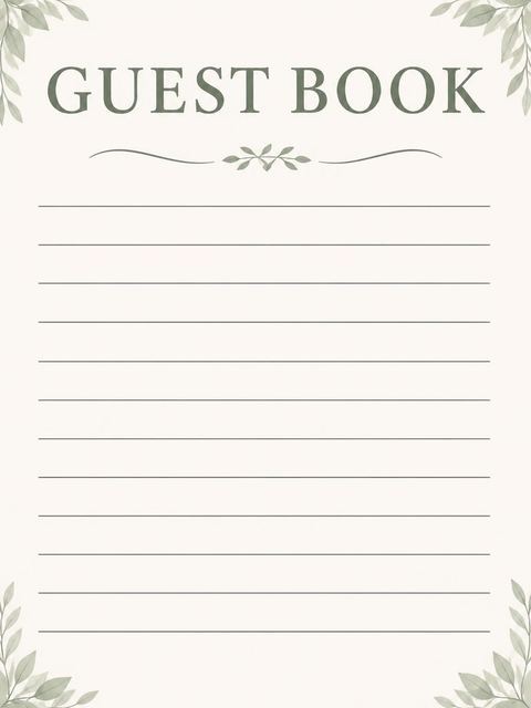 Guest sign-in sheet in the Sage Green Minimalist Milestone Birthday design