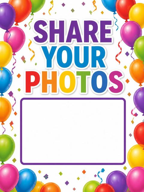 Hashtag card in the Rainbow Foil Balloon 35th Birthday design