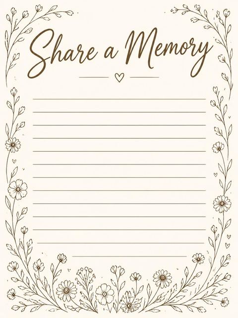 Memory card in the Cream Ink Wildflower 90th Birthday design