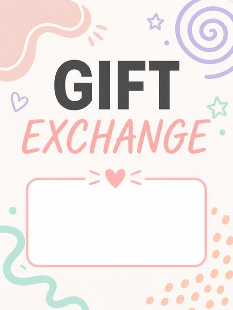 Gift exchange slip in the Pastel Shape First Birthday Invitation design