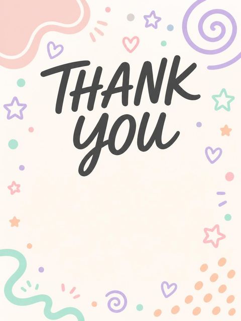 Thank-you flat in the Pastel Shape First Birthday Invitation design