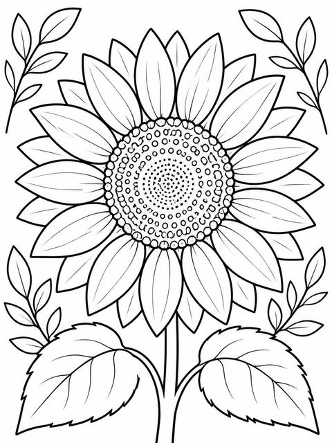 Coloring sheet in the Watercolor Sunflower First Birthday Invitation design