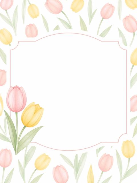 Place card in the Pink and Yellow Tulip 2nd Birthday design
