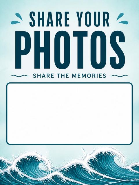 Hashtag card in the Navy Wave Graphic Summer Party design