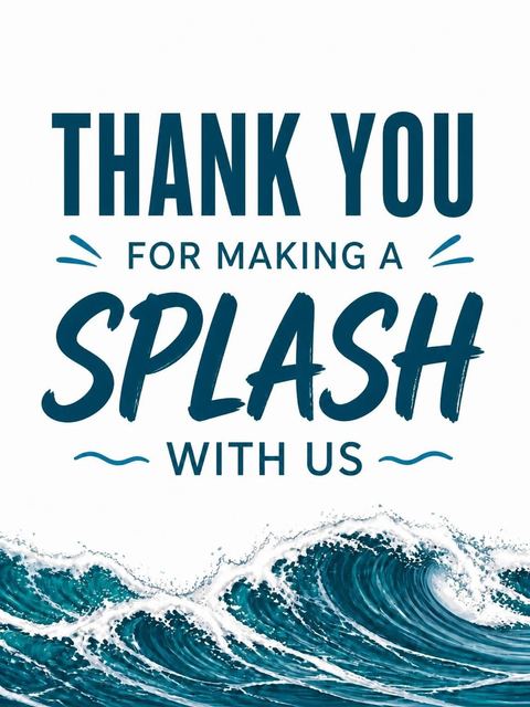Thank-you flat in the Navy Wave Graphic Summer Party design
