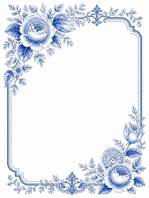 Place card in the Blue and White Porcelain Bridal Shower design
