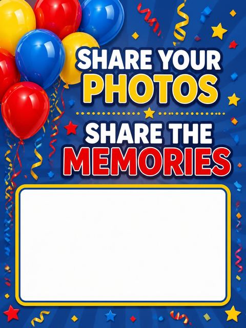 Hashtag card in the Primary Balloon 18th Birthday Invitation design